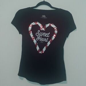 Justice candycane sweetheart shirt 14/16